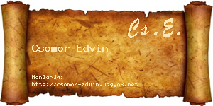 Csomor Edvin névjegykártya